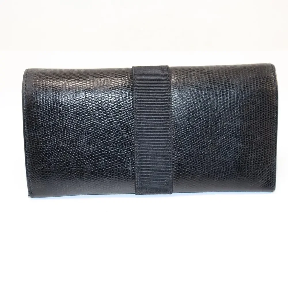 Vintage‎ Salvatore Ferragamo Vara Bow Black Leather Continental Wallet